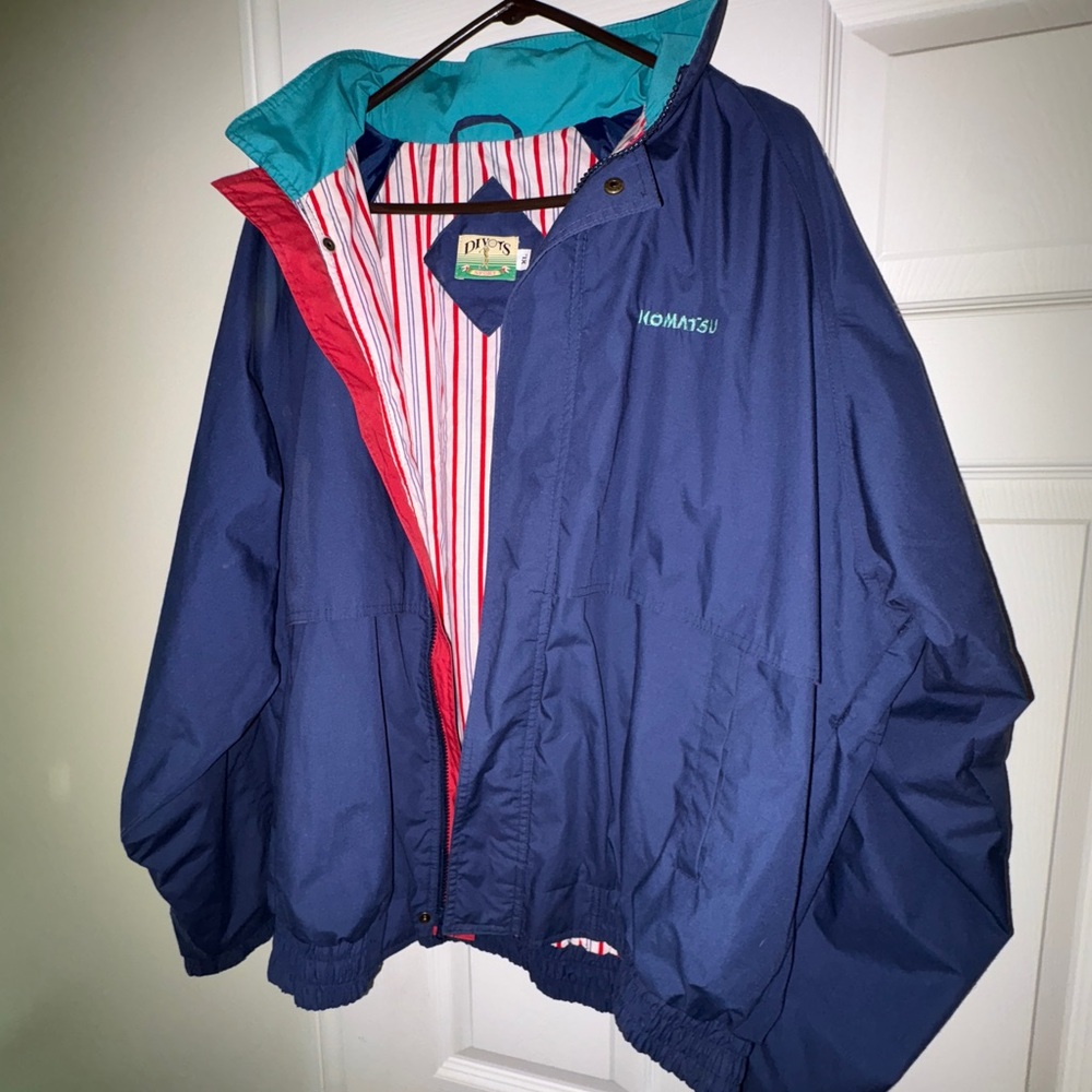Men's XL Red & Navy Retro Windbreaker